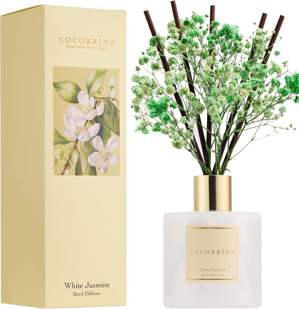 Reed Diffuser Set, Clean Linen 6.7 Fl Oz Scented Diffuser with Sticks Home Fragrance Reed Diffuser for Bathroom Shelf Decor