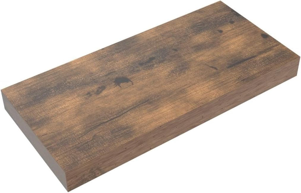 Floating Shelves for Wall Bathroom Shelf Bedroom Kitchen Living Room Hanging Book Shelves Small Farmhouse Decor 16 Inch Set of 3, Rustic Brown (015-BN3)