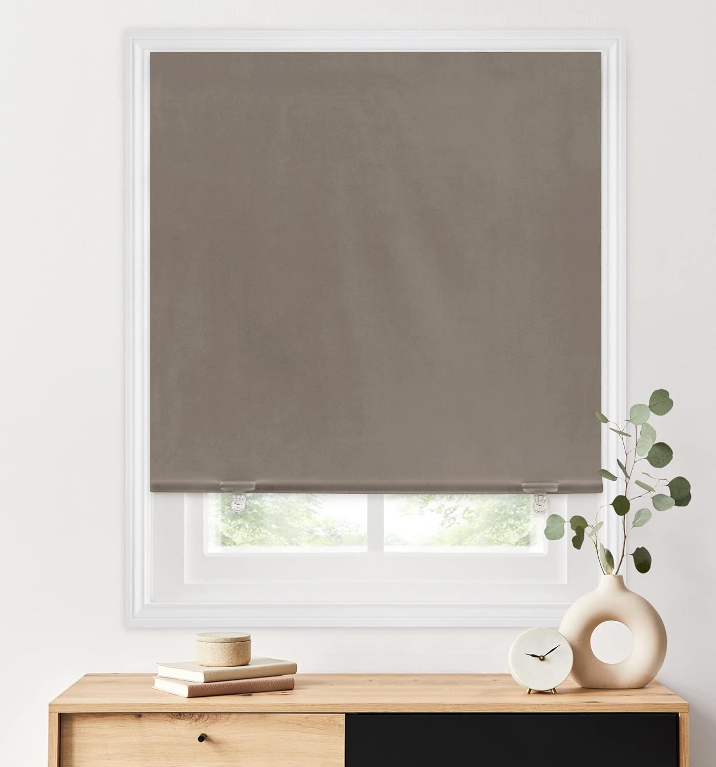 100% Blackout Roller Shades, No Tools No Drill Cordless Blinds for Windows, Thermal Insulated UV Protection Privacy Window Shades for Bedroom (36''W X 72''H, Black)