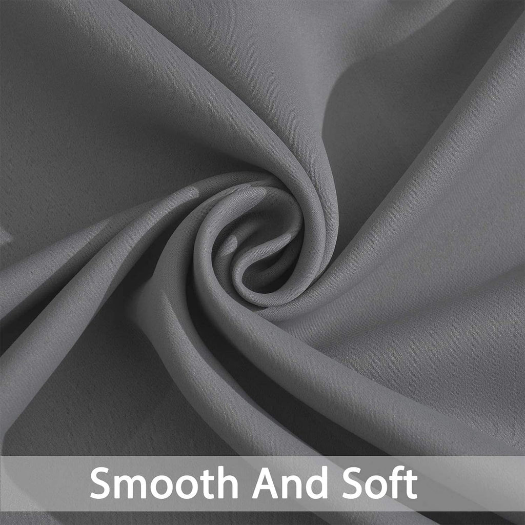 Room Darkening Gray Blackout Curtains 84 Inch Long Light Blocking Thermal Insulated Window Treatment Grommet Drapes for Bedroom Living Room, 52W X 84L, Grey Curtains, 2 Panels