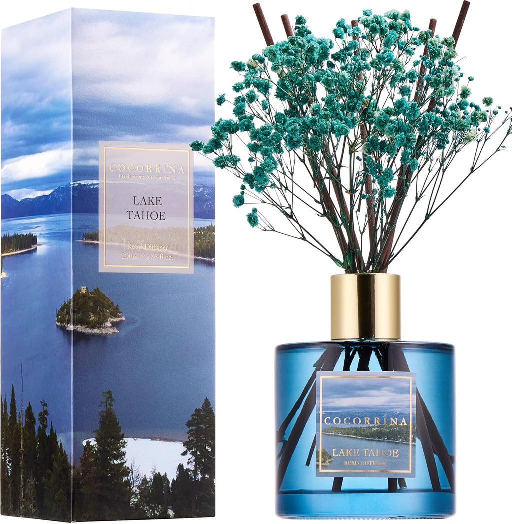Reed Diffuser Sets, 6.7 Fl Oz. Black Forest Diffuser with Sticks Home Fragrance Reed Diffuser for Bathroom Shelf Decor