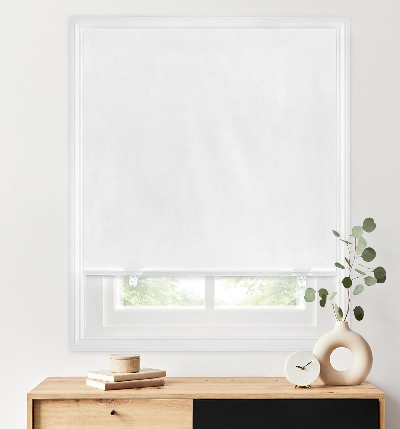 100% Blackout Roller Shades, No Tools No Drill Cordless Blinds for Windows, Thermal Insulated UV Protection Privacy Window Shades for Bedroom (36''W X 72''H, Black)