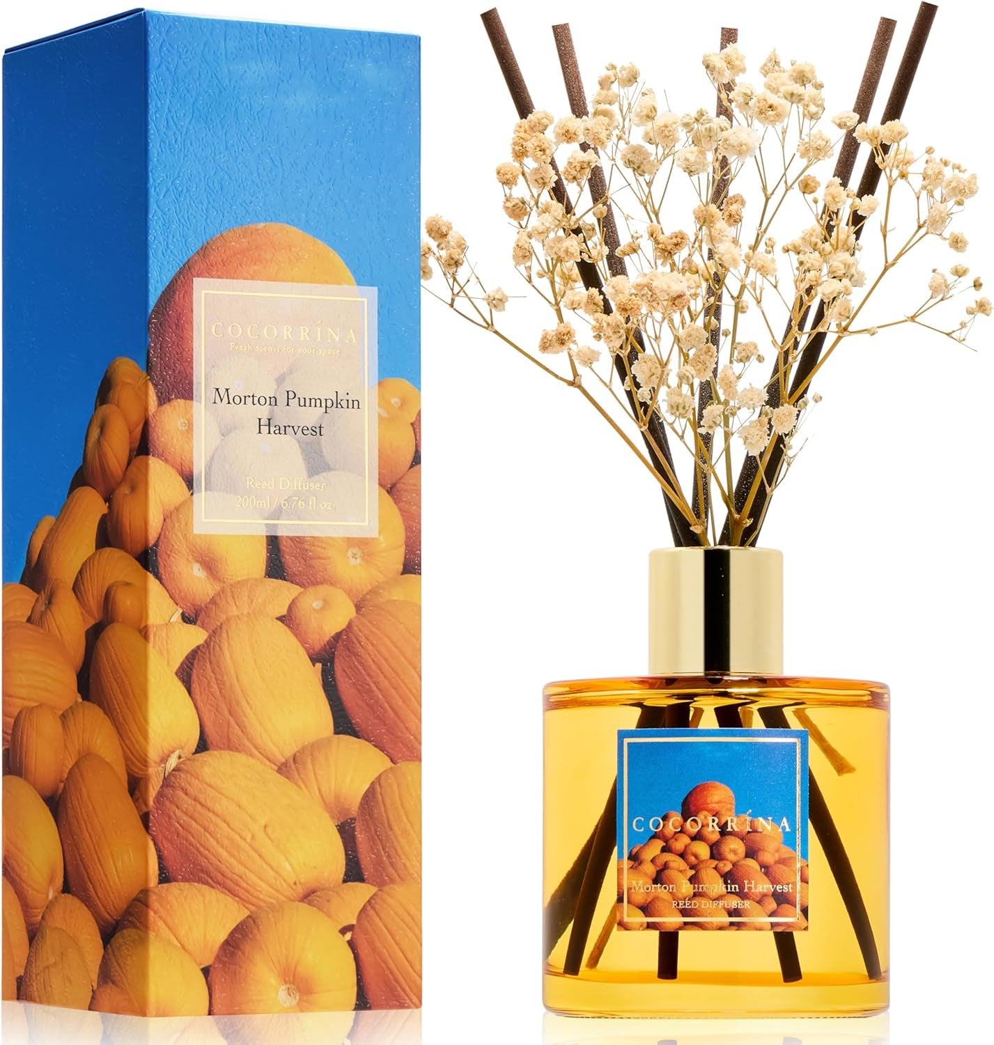 Reed Diffuser Set, Clean Linen 6.7 Fl Oz Scented Diffuser with Sticks Home Fragrance Reed Diffuser for Bathroom Shelf Decor