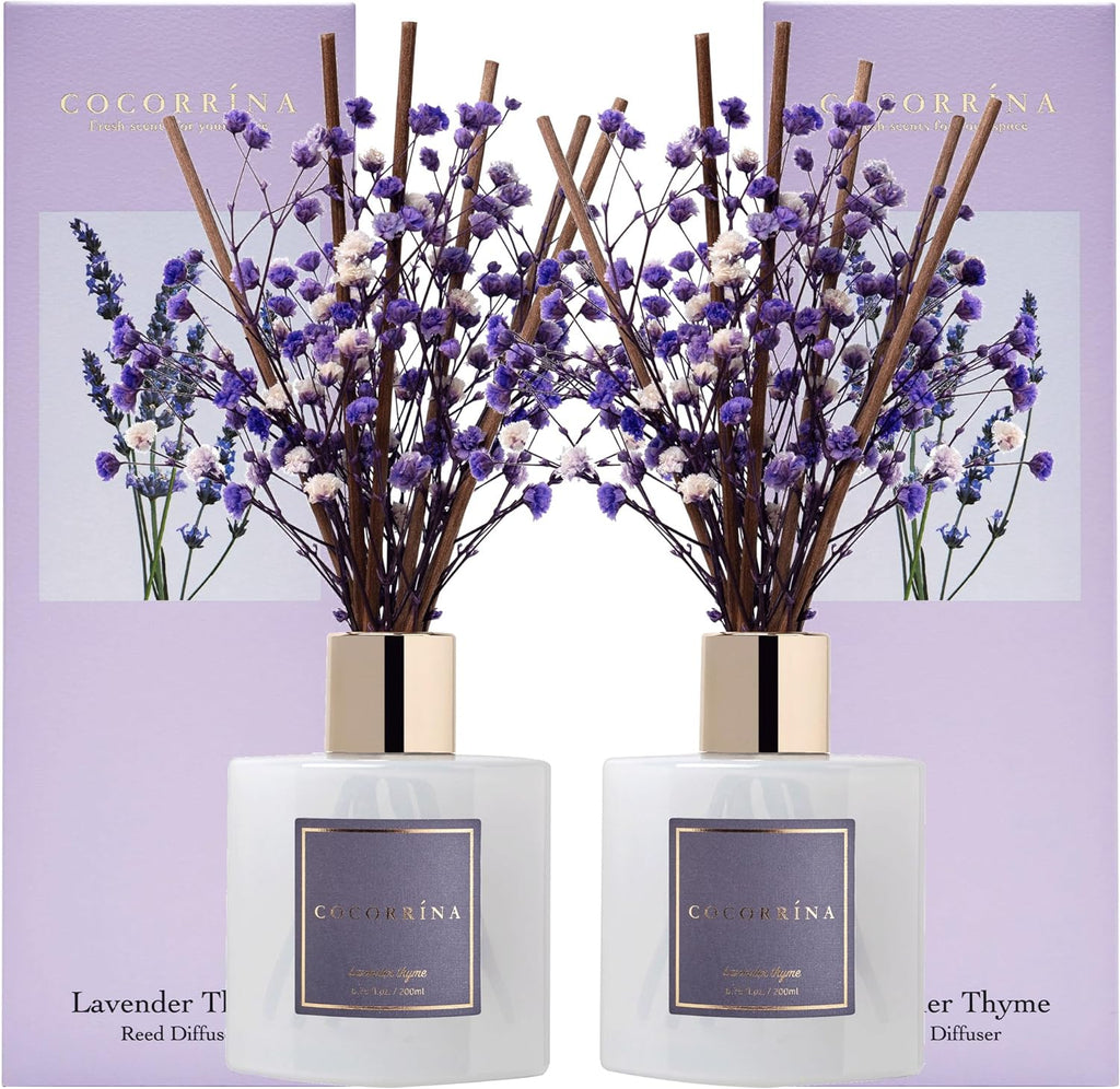 Reed Diffuser Sets, 6.7 Fl Oz. Black Forest Diffuser with Sticks Home Fragrance Reed Diffuser for Bathroom Shelf Decor