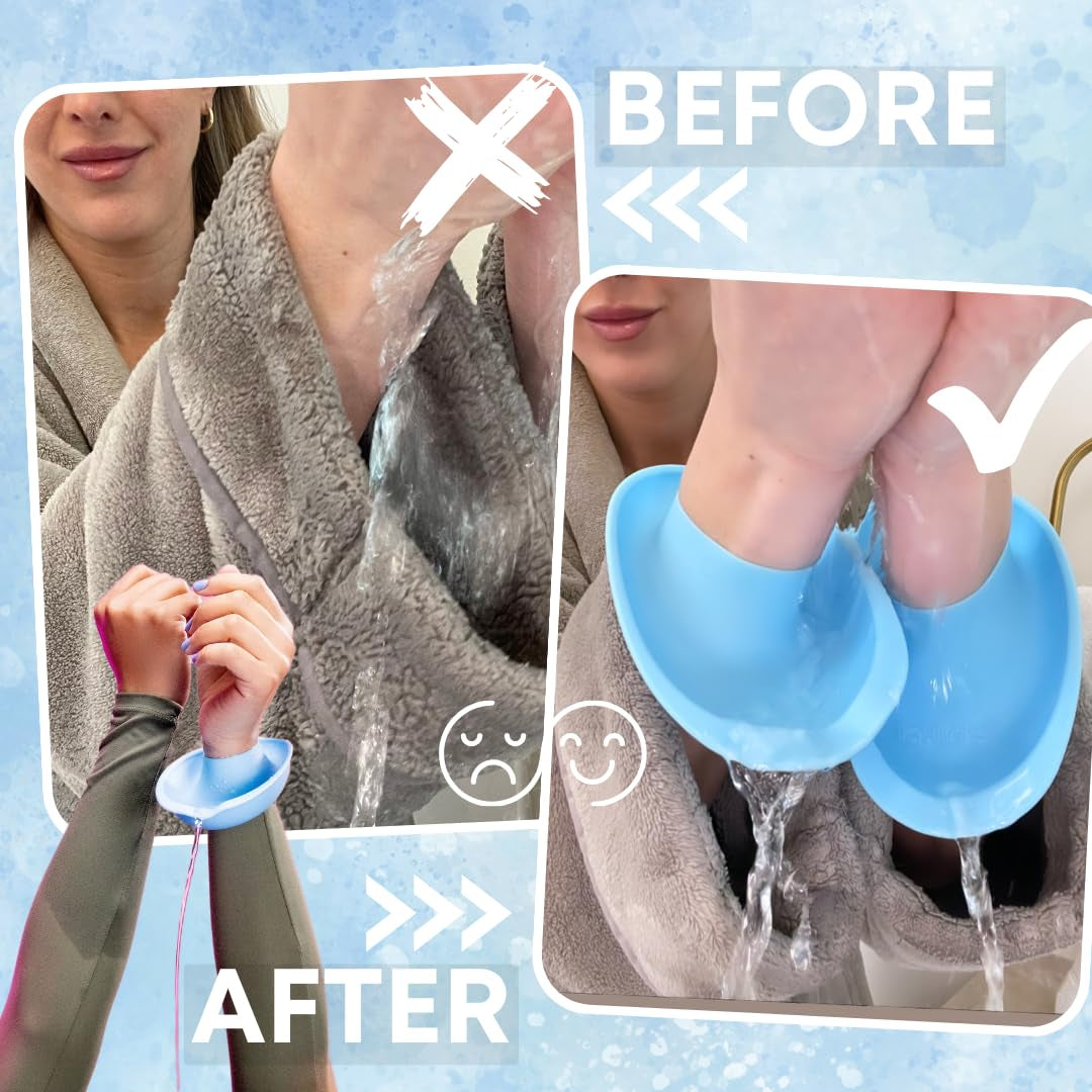 Liquibands Face Washing Wristbands – No More Wet Sleeves - Silicone Spa Bands to Catch Water Drips – Travel Accessory, Esthetician Essential, & Teen Gift for Skincare Routine (Sage Green, 1 Pair)