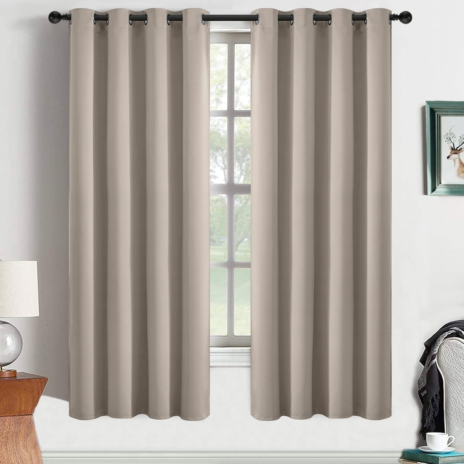 Room Darkening Gray Blackout Curtains 84 Inch Long Light Blocking Thermal Insulated Window Treatment Grommet Drapes for Bedroom Living Room, 52W X 84L, Grey Curtains, 2 Panels