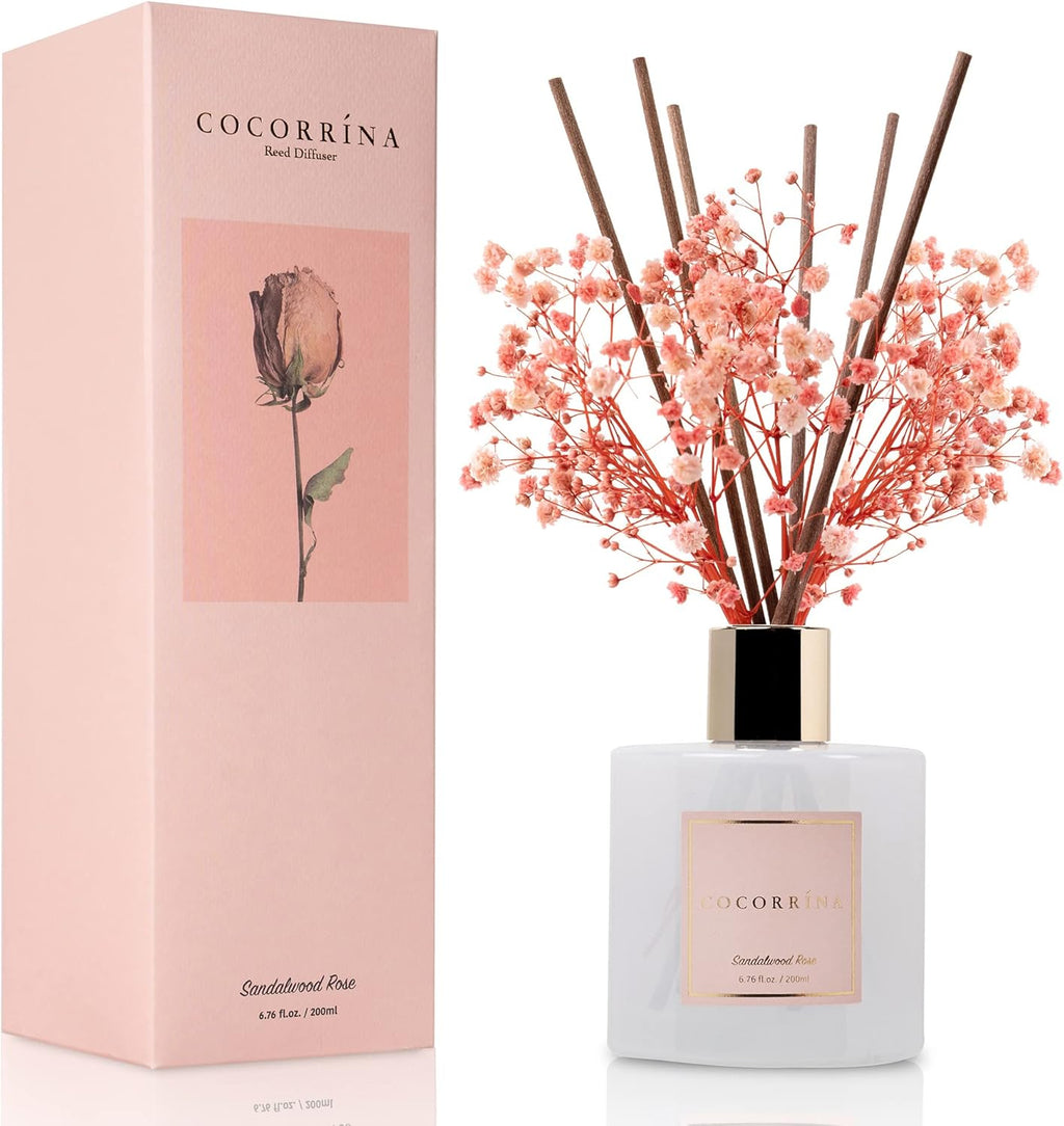 Reed Diffuser Set, Clean Linen 6.7 Fl Oz Scented Diffuser with Sticks Home Fragrance Reed Diffuser for Bathroom Shelf Decor