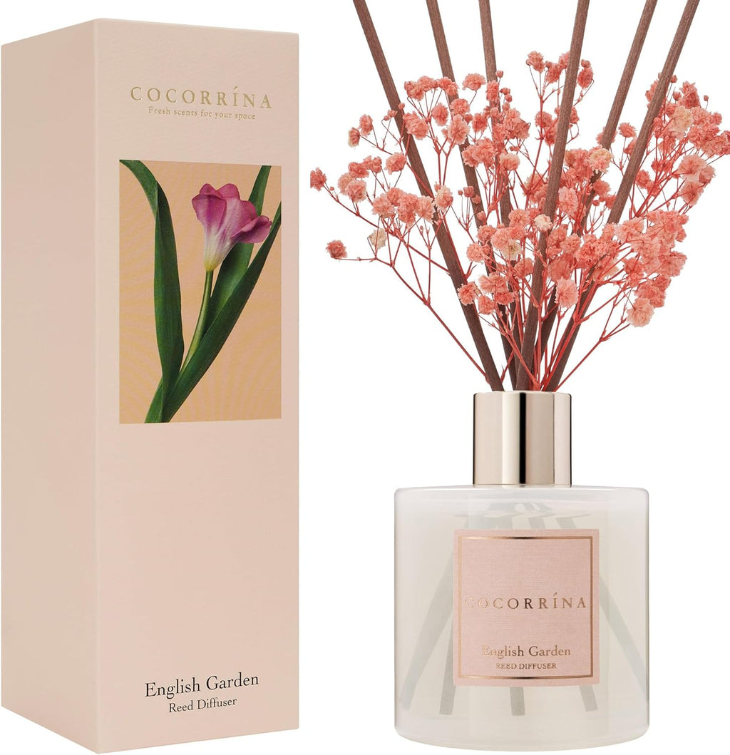 Reed Diffuser Set, Clean Linen 6.7 Fl Oz Scented Diffuser with Sticks Home Fragrance Reed Diffuser for Bathroom Shelf Decor