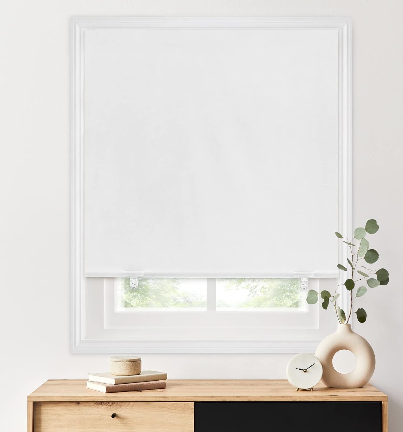 100% Blackout Roller Shades, No Tools No Drill Cordless Blinds for Windows, Thermal Insulated UV Protection Privacy Window Shades for Bedroom (36''W X 72''H, Black)