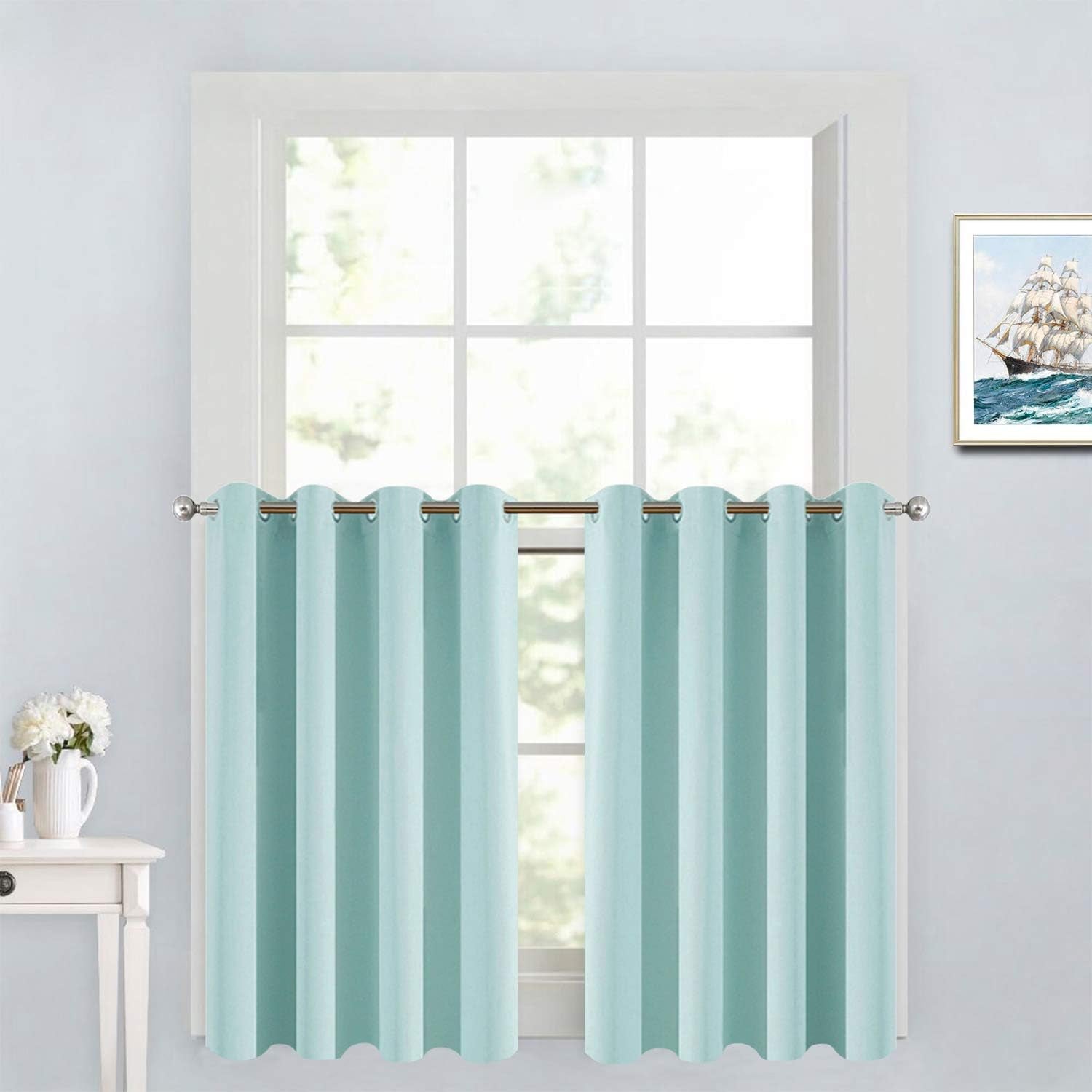 Room Darkening Gray Blackout Curtains 84 Inch Long Light Blocking Thermal Insulated Window Treatment Grommet Drapes for Bedroom Living Room, 52W X 84L, Grey Curtains, 2 Panels