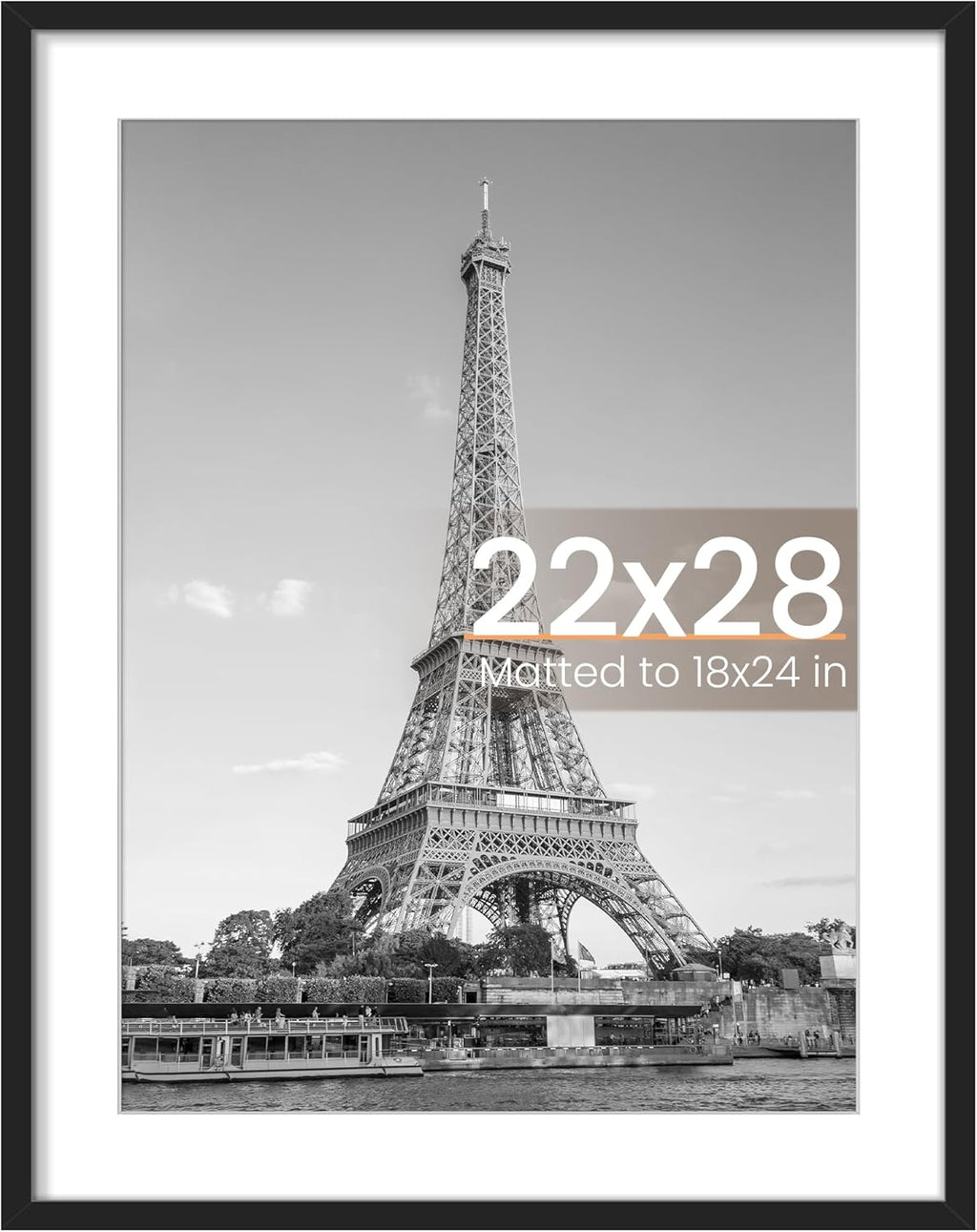 11x14 Black Picture Frame – Wall Hanging with Mat Option