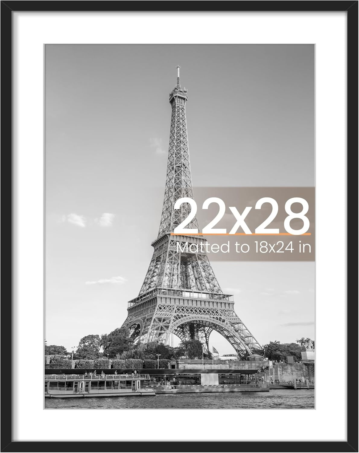 11x14 Black Picture Frame – Wall Hanging with Mat Option
