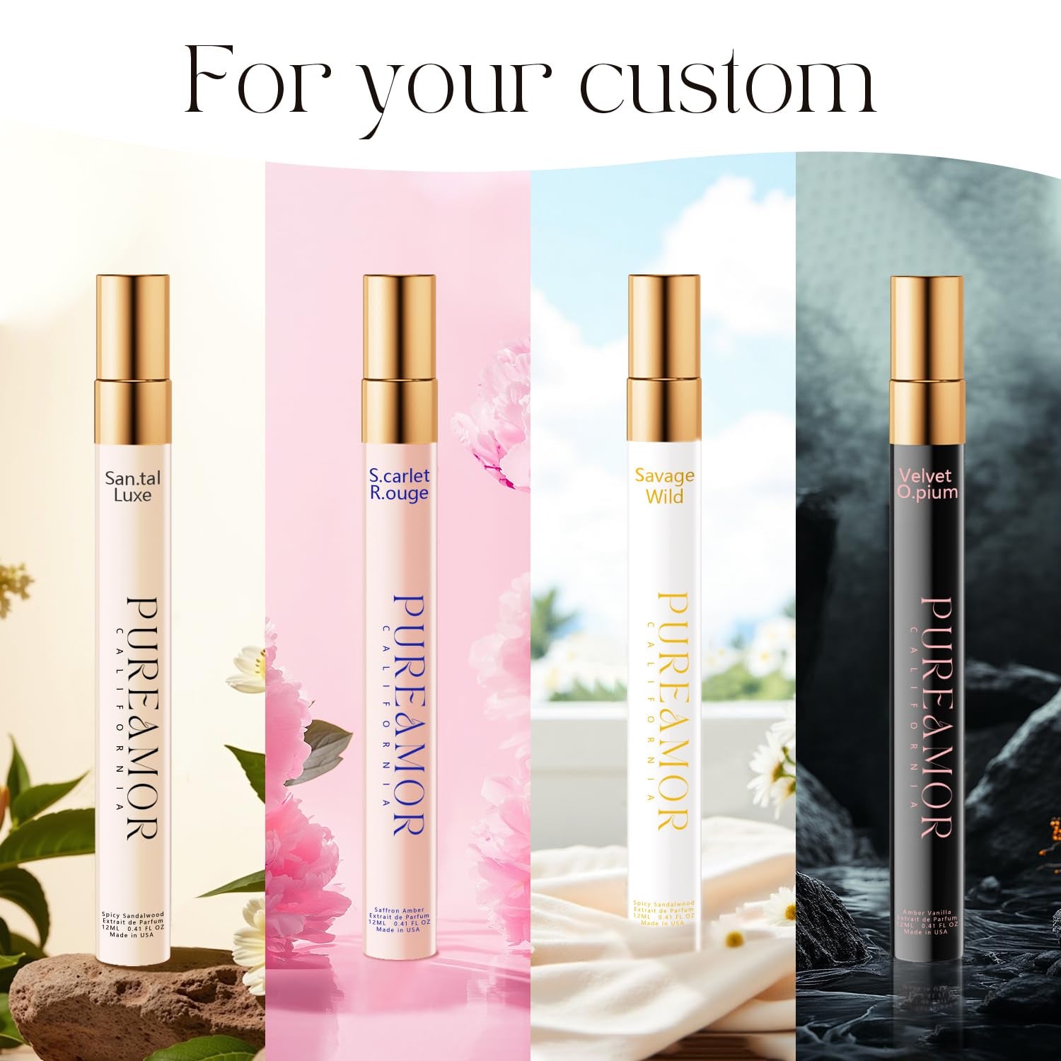 Pheromones Perfumes for Women, Amber Vanilla Perfume, Long Lasting Eau De Parfum, Premium Sent Blend Cologne for Men & Women, 0.41 Fl.Oz Travel Size Perfumes Spray