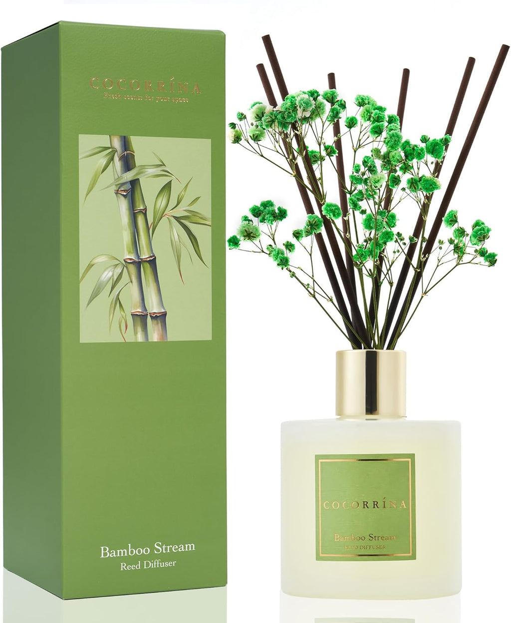Reed Diffuser Sets, 6.7 Fl Oz. Black Forest Diffuser with Sticks Home Fragrance Reed Diffuser for Bathroom Shelf Decor