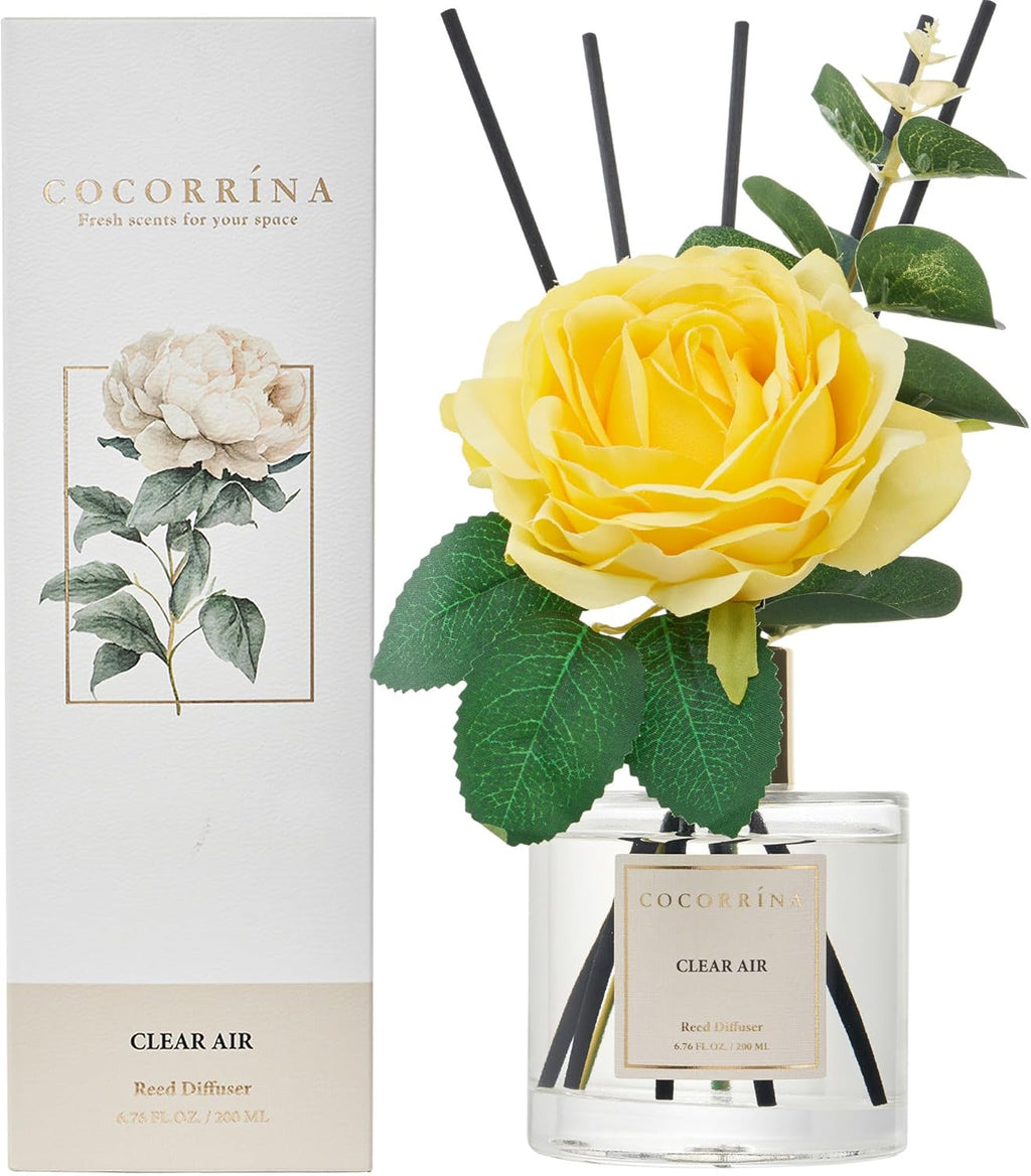 Reed Diffuser Set, Clean Linen 6.7 Fl Oz Scented Diffuser with Sticks Home Fragrance Reed Diffuser for Bathroom Shelf Decor