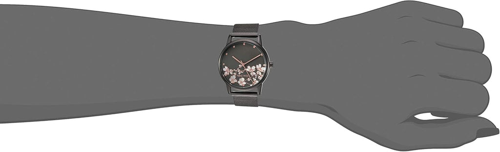 Nine West Women'S Floral Dial Mesh Bracelet Watch