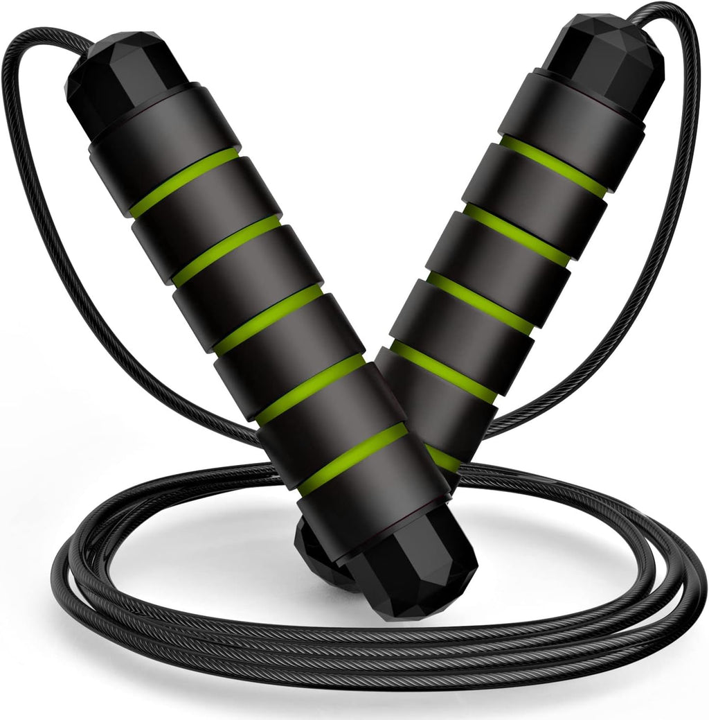 Jump Rope, Tangle-Free Rapid Speed Jumping Rope Cable with Ball Bearings for Women, Men & Kids, Adjustable Steel Jump Rope with Foam Handles for Home Gym Exercise Fitness Workout Equipment & Slim Body