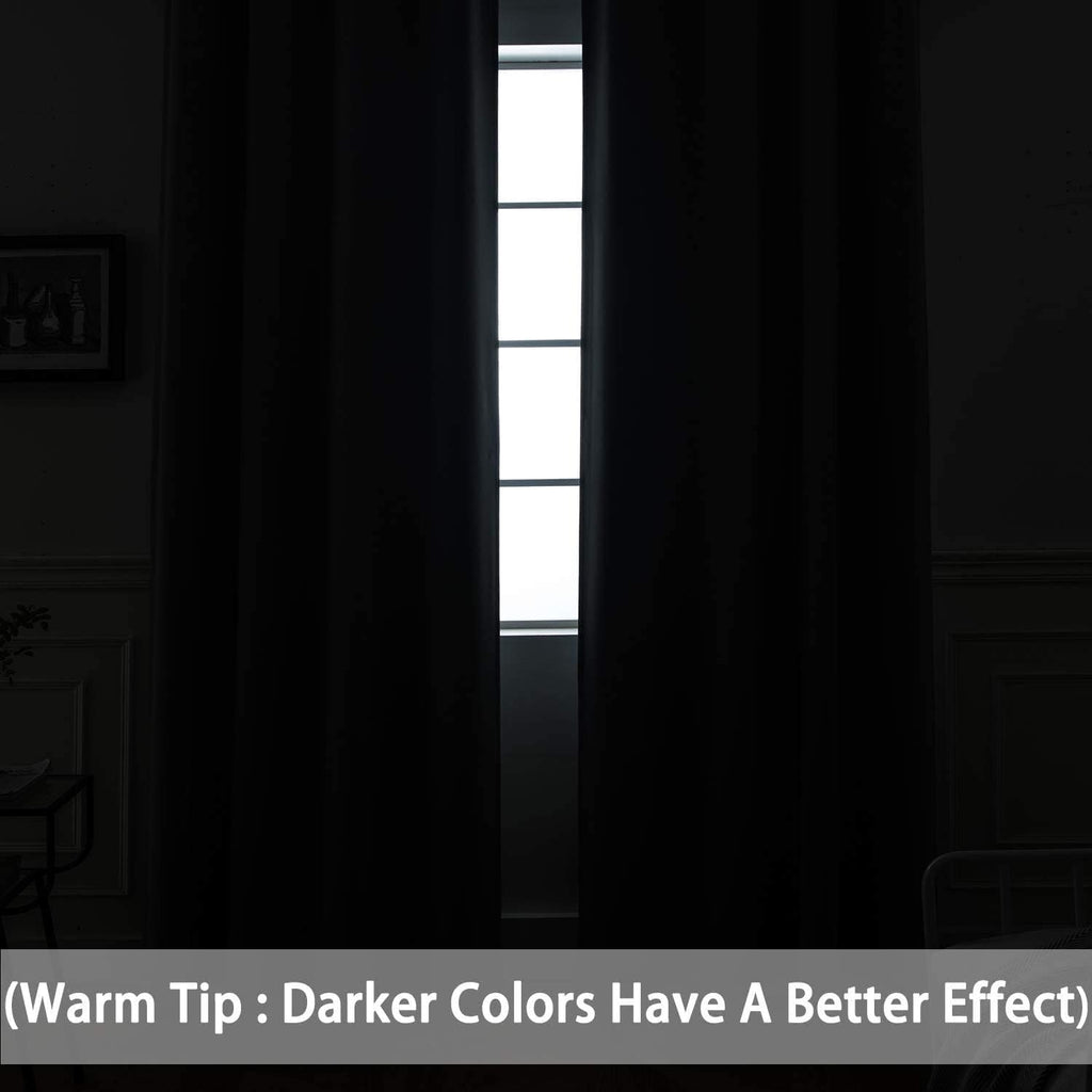 Room Darkening Gray Blackout Curtains 84 Inch Long Light Blocking Thermal Insulated Window Treatment Grommet Drapes for Bedroom Living Room, 52W X 84L, Grey Curtains, 2 Panels