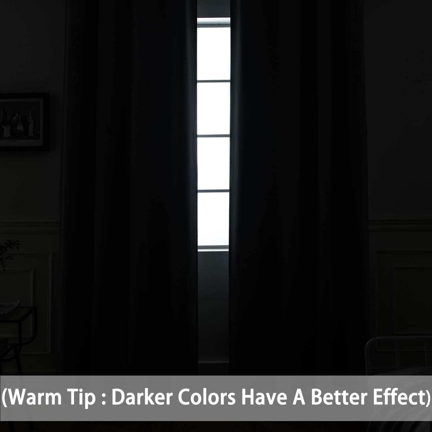 Room Darkening Gray Blackout Curtains 84 Inch Long Light Blocking Thermal Insulated Window Treatment Grommet Drapes for Bedroom Living Room, 52W X 84L, Grey Curtains, 2 Panels
