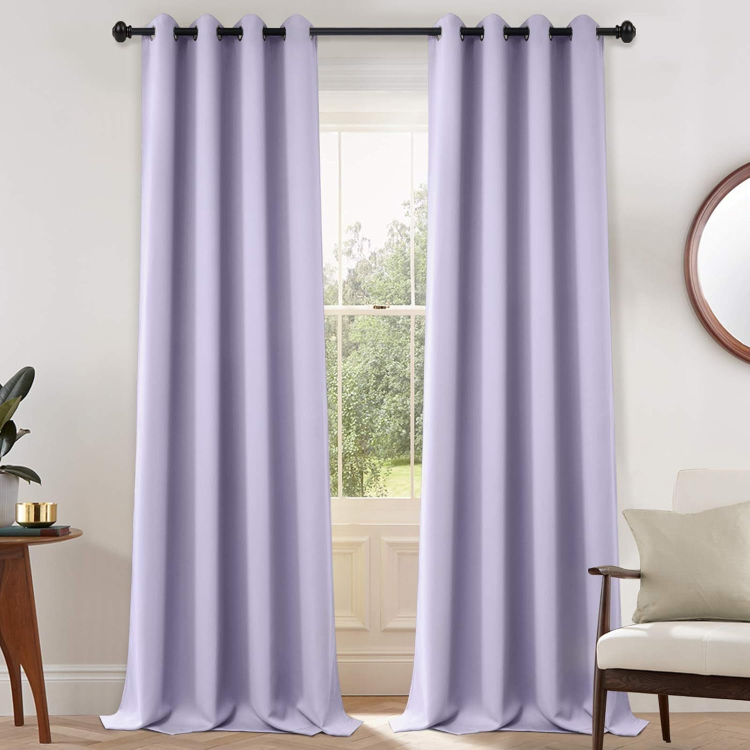Room Darkening Gray Blackout Curtains 84 Inch Long Light Blocking Thermal Insulated Window Treatment Grommet Drapes for Bedroom Living Room, 52W X 84L, Grey Curtains, 2 Panels