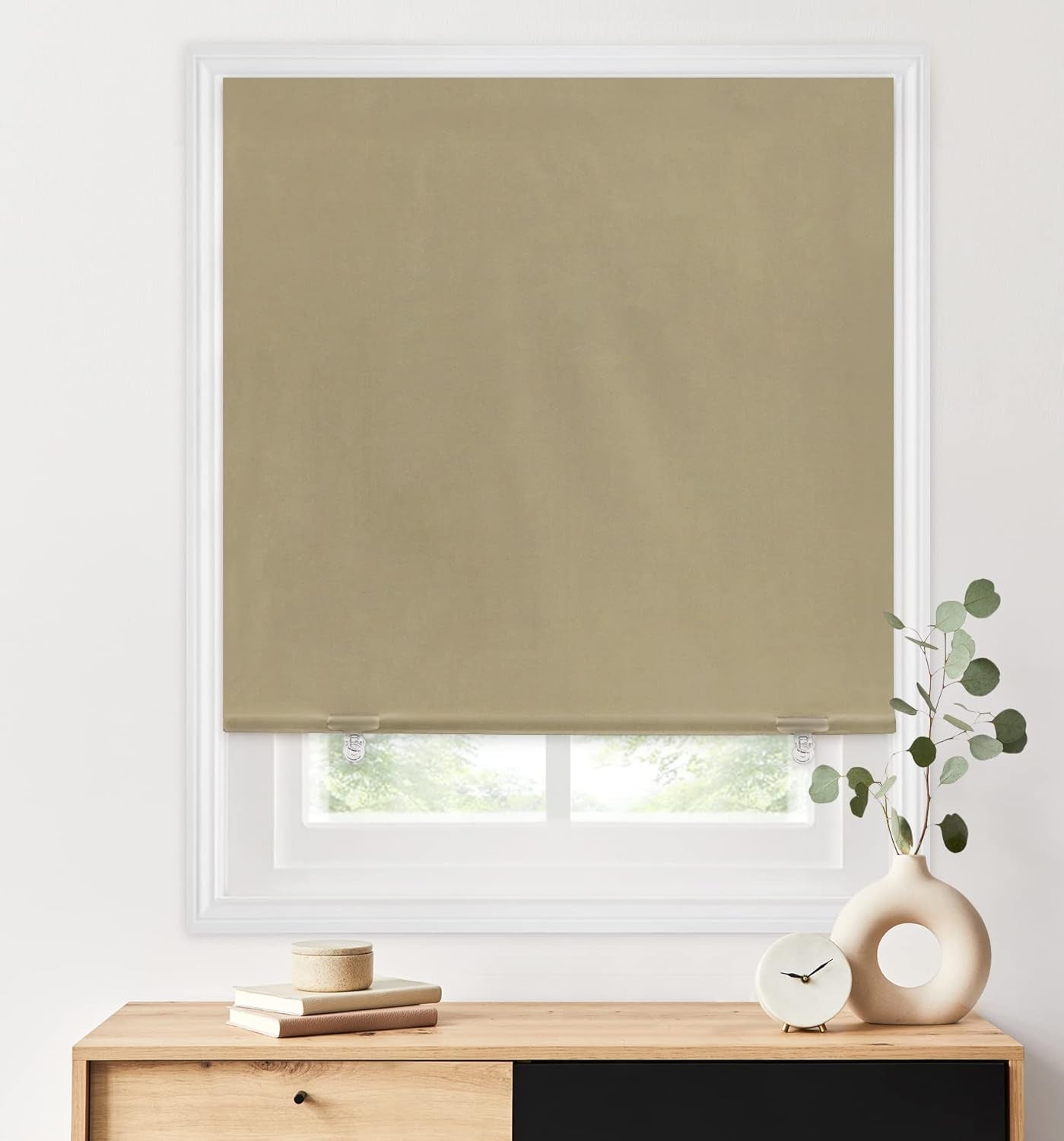 100% Blackout Roller Shades, No Tools No Drill Cordless Blinds for Windows, Thermal Insulated UV Protection Privacy Window Shades for Bedroom (36''W X 72''H, Black)