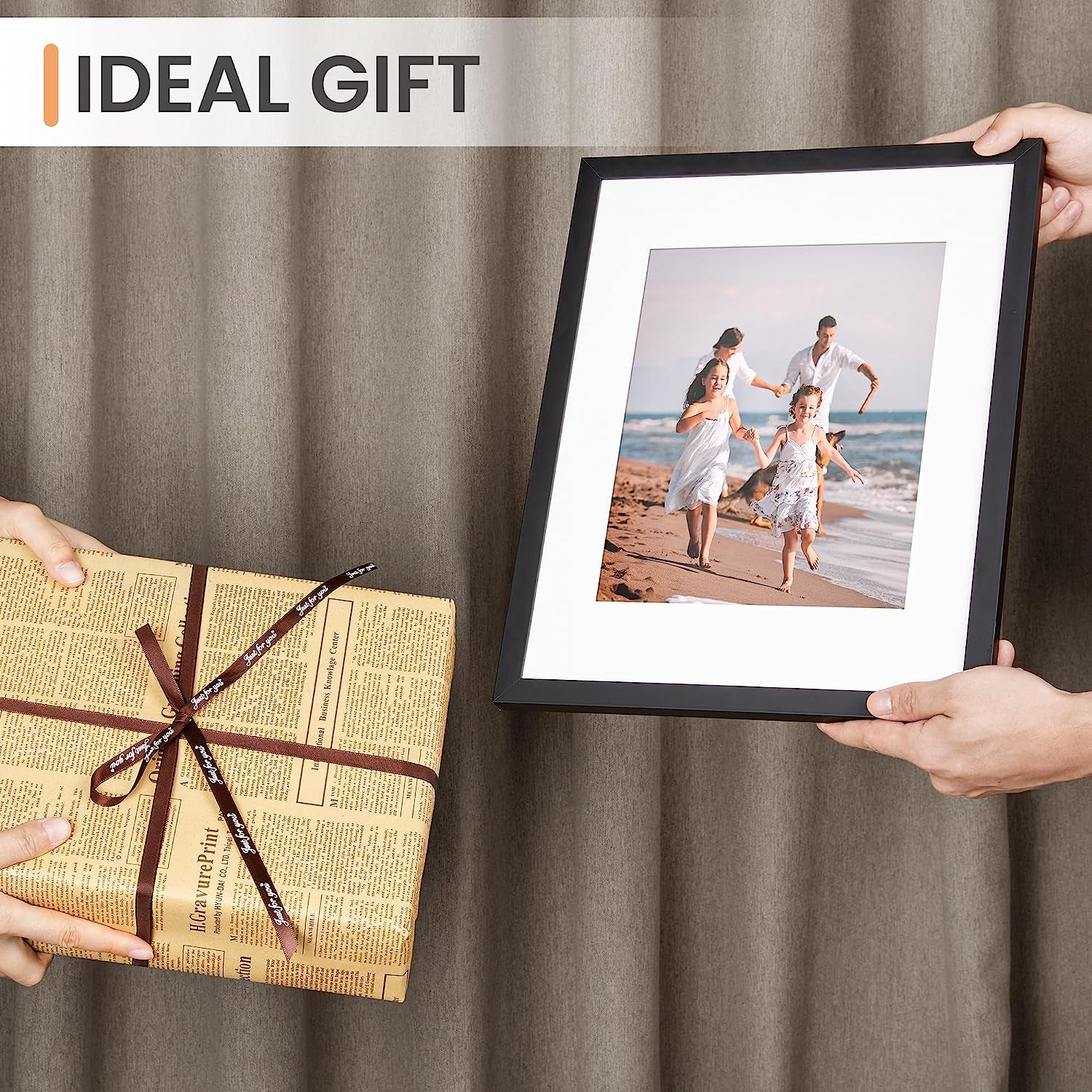 11x14 Black Picture Frame – Wall Hanging with Mat Option