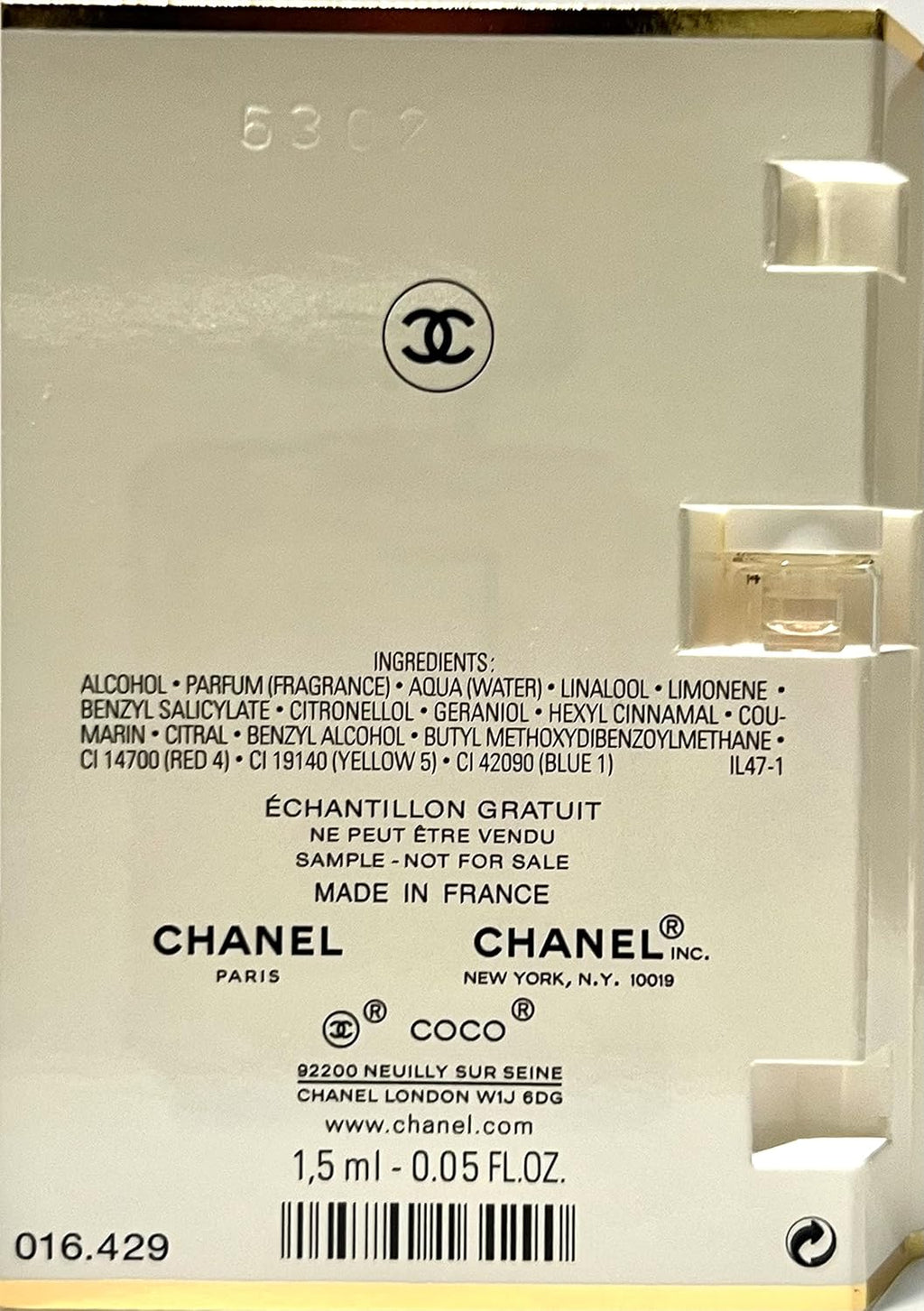 Coco Mademoiselle Eau De Parfum Perfume Sample Vial Travel 1.5 Ml/0.05 Oz by Paris Fragrance