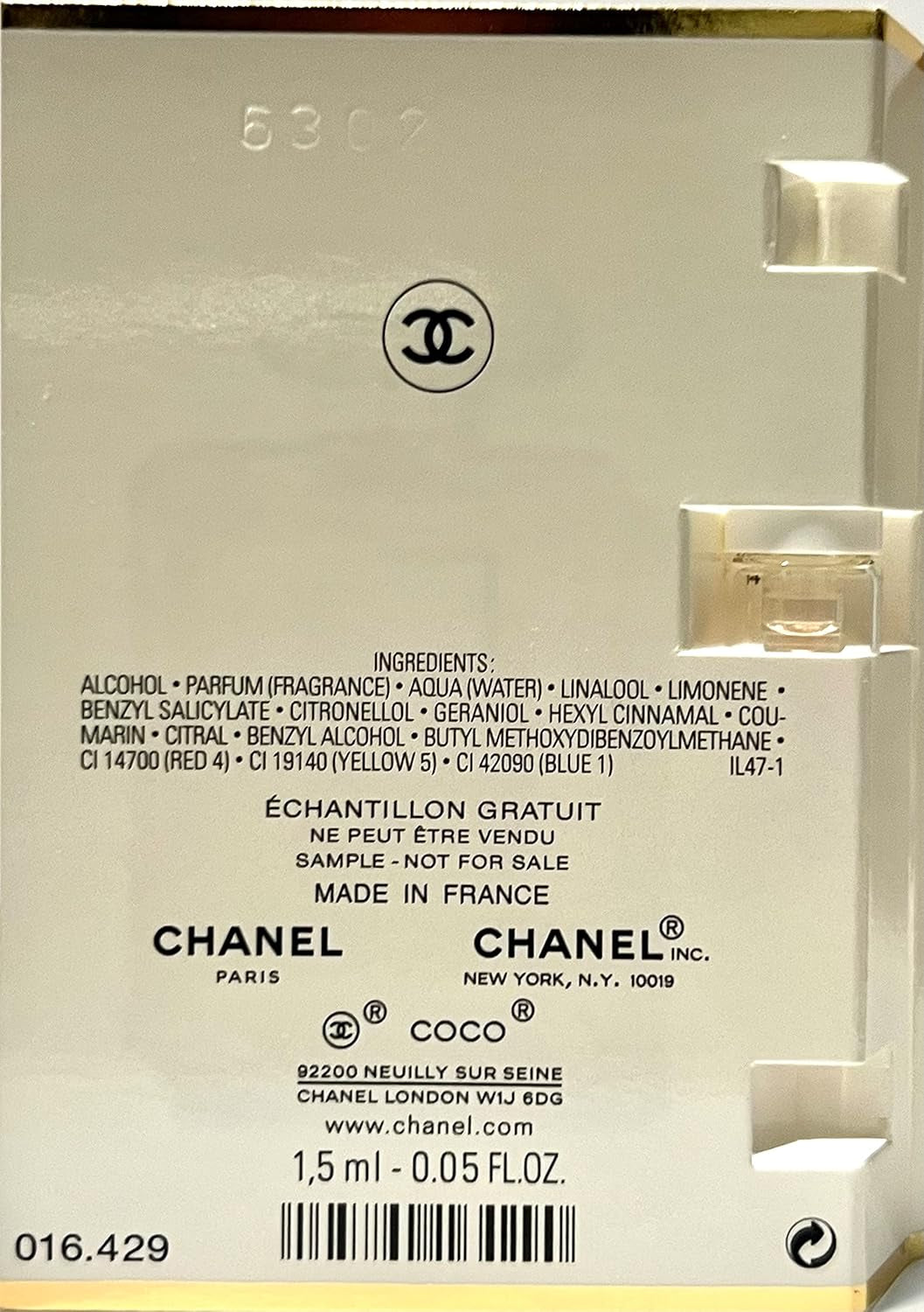 Coco Mademoiselle Eau De Parfum Perfume Sample Vial Travel 1.5 Ml/0.05 Oz by Paris Fragrance
