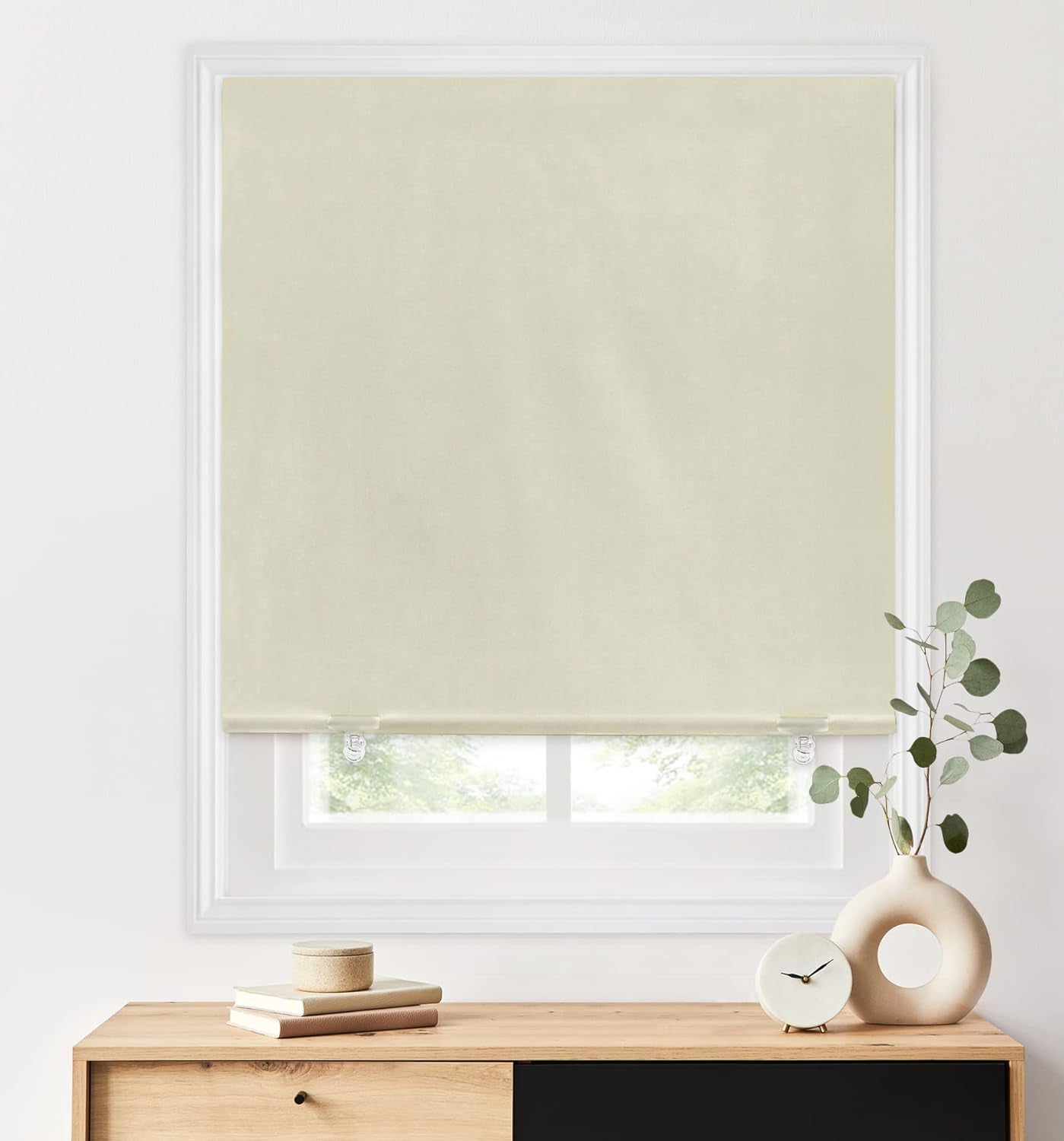 100% Blackout Roller Shades, No Tools No Drill Cordless Blinds for Windows, Thermal Insulated UV Protection Privacy Window Shades for Bedroom (36''W X 72''H, Black)