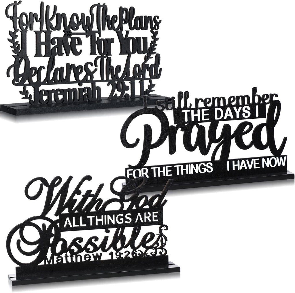 I Still Remember the Days I Prayed Sign Inspirational Table Blessed Signs Motivational Decor Farmhouse Table Home Centerpieces Faith Wooden Shelf for Living Room Office(Classic Style)