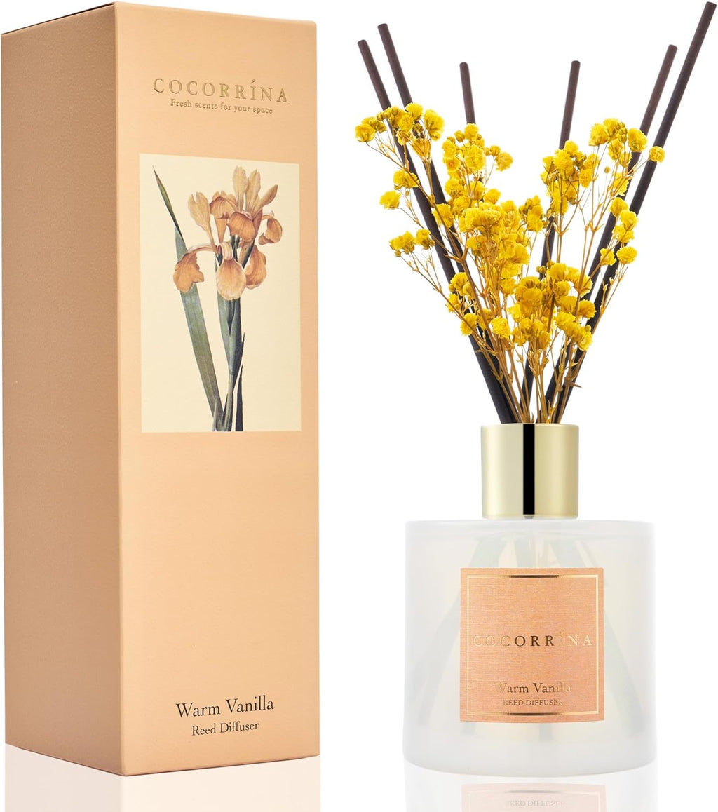 Reed Diffuser Set, Clean Linen 6.7 Fl Oz Scented Diffuser with Sticks Home Fragrance Reed Diffuser for Bathroom Shelf Decor
