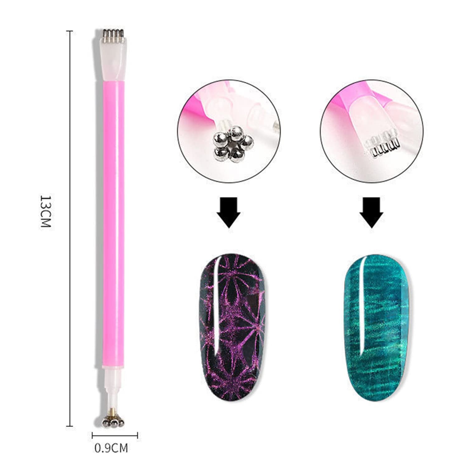 15Pcs Nail Magnet Set Cat Eye Gel Nail Polish Magnet Wand Magnetic Nail Polish Cat Eye Magnet for Nails Cat Eye Magnets Sticks Nail Design Tools Nail Art