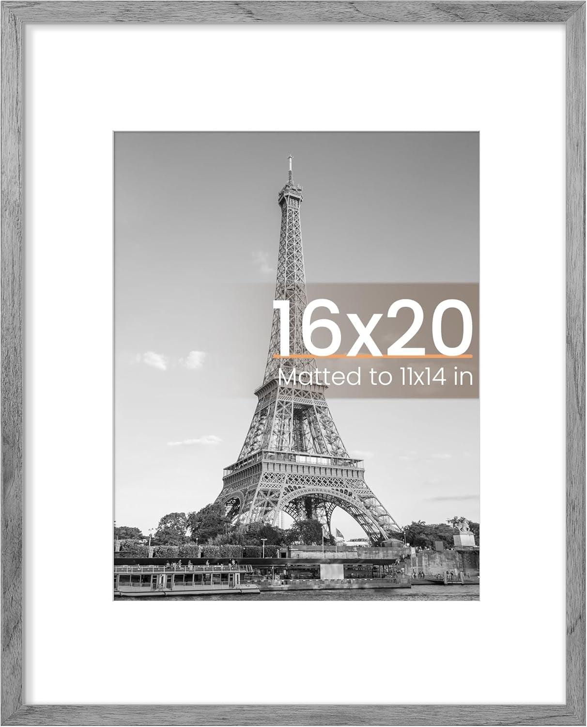 11x14 Black Picture Frame – Wall Hanging with Mat Option