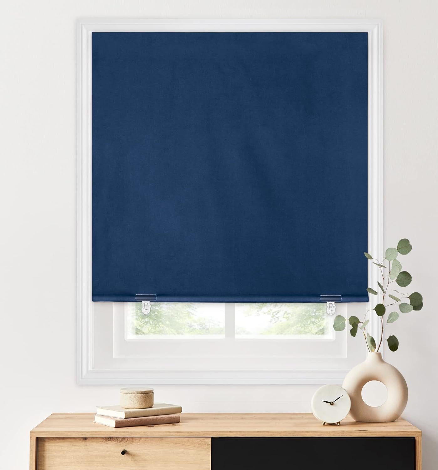 100% Blackout Roller Shades, No Tools No Drill Cordless Blinds for Windows, Thermal Insulated UV Protection Privacy Window Shades for Bedroom (36''W X 72''H, Black)