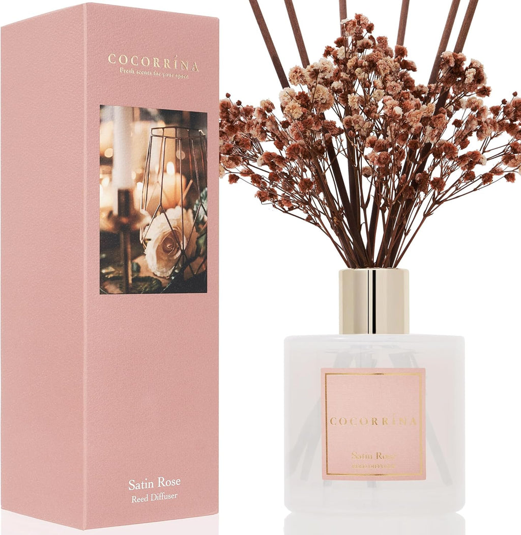 Reed Diffuser Set, Clean Linen 6.7 Fl Oz Scented Diffuser with Sticks Home Fragrance Reed Diffuser for Bathroom Shelf Decor