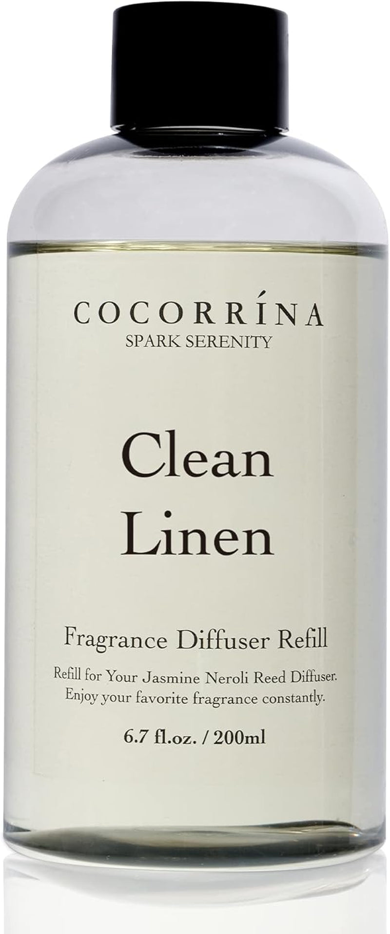 Reed Diffuser Set, Clean Linen 6.7 Fl Oz Scented Diffuser with Sticks Home Fragrance Reed Diffuser for Bathroom Shelf Decor