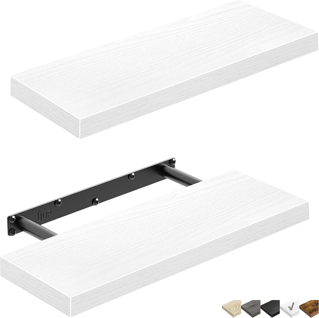 Floating Shelves for Wall Bathroom Shelf Bedroom Kitchen Living Room Hanging Book Shelves Small Farmhouse Decor 16 Inch Set of 3, Rustic Brown (015-BN3)