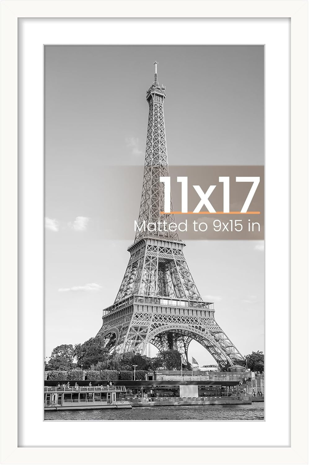 11x14 Black Picture Frame – Wall Hanging with Mat Option