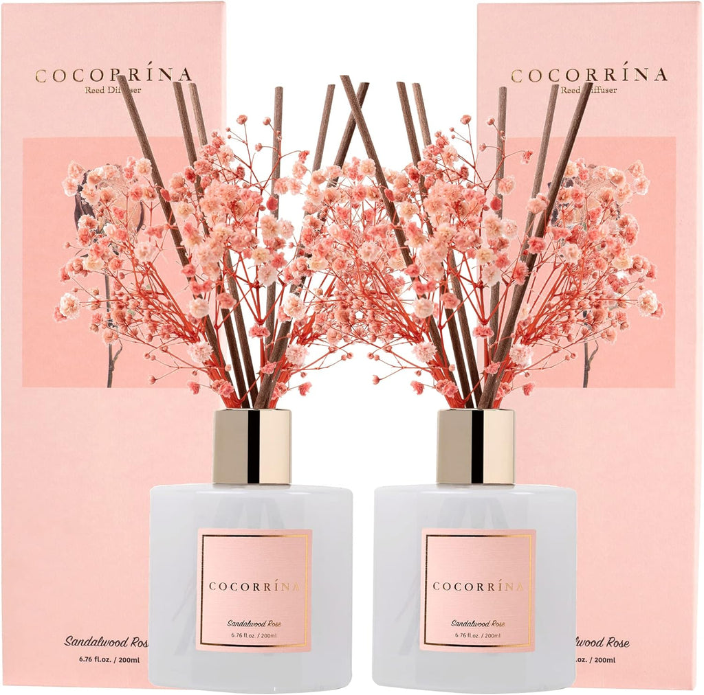 Reed Diffuser Set, Clean Linen 6.7 Fl Oz Scented Diffuser with Sticks Home Fragrance Reed Diffuser for Bathroom Shelf Decor
