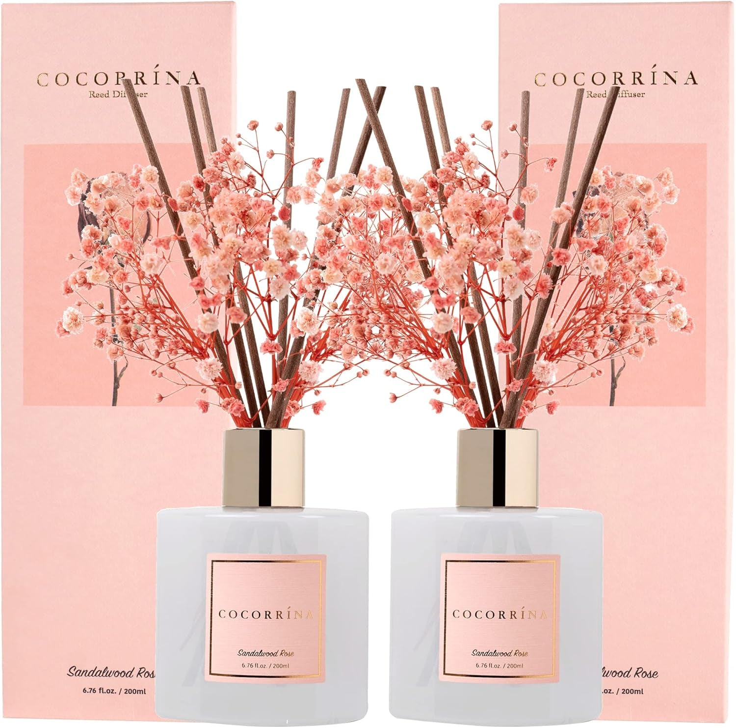Reed Diffuser Set, Clean Linen 6.7 Fl Oz Scented Diffuser with Sticks Home Fragrance Reed Diffuser for Bathroom Shelf Decor