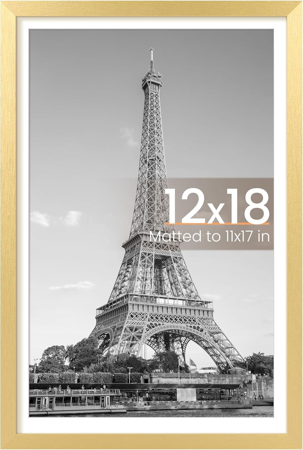 11x14 Black Picture Frame – Wall Hanging with Mat Option