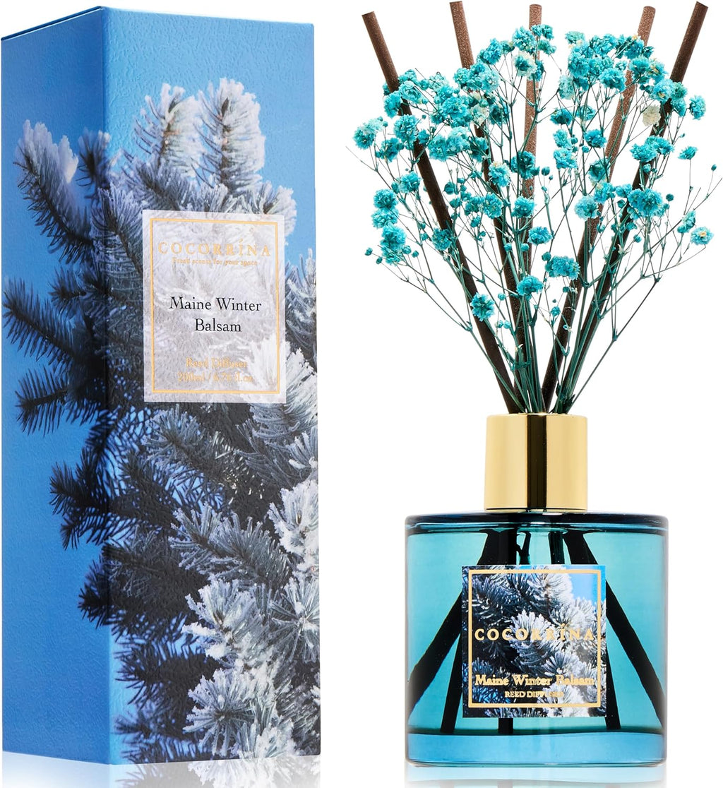 Reed Diffuser Sets, 6.7 Fl Oz. Black Forest Diffuser with Sticks Home Fragrance Reed Diffuser for Bathroom Shelf Decor